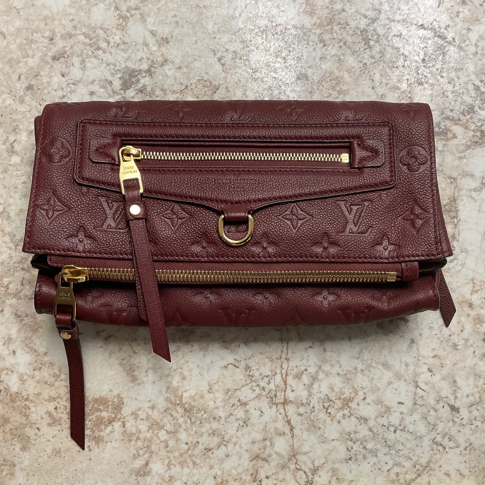 LOUIS VUITTON Petit Yant Clutch Monogram Empreinte Bordeaux M93428